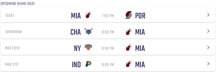 NBA teams schedule | Sidelines